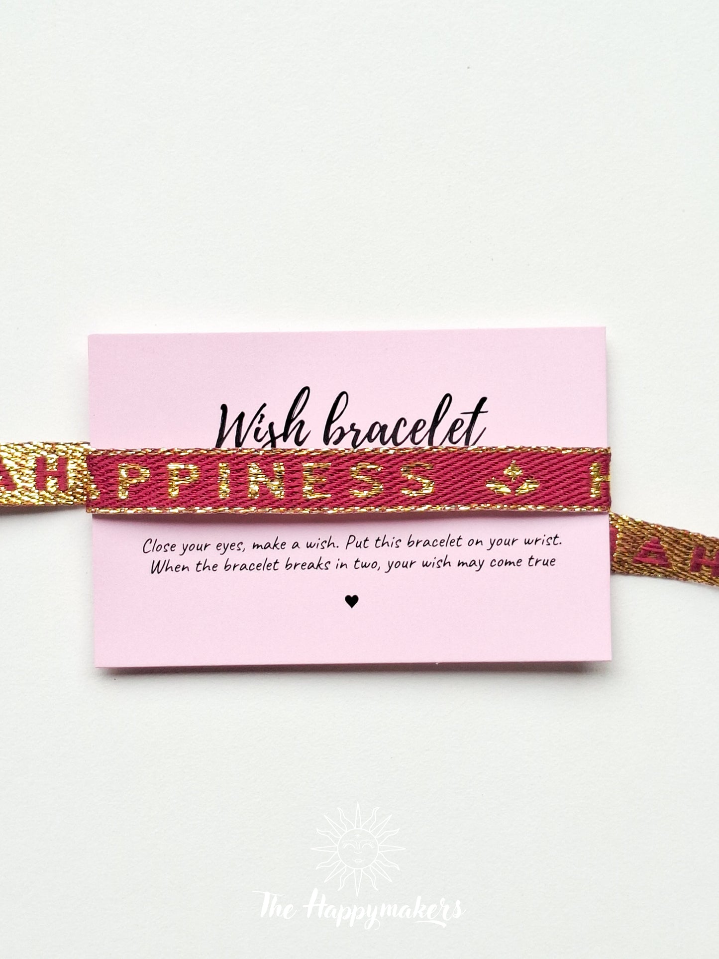 Wensarmband lint, happiness
