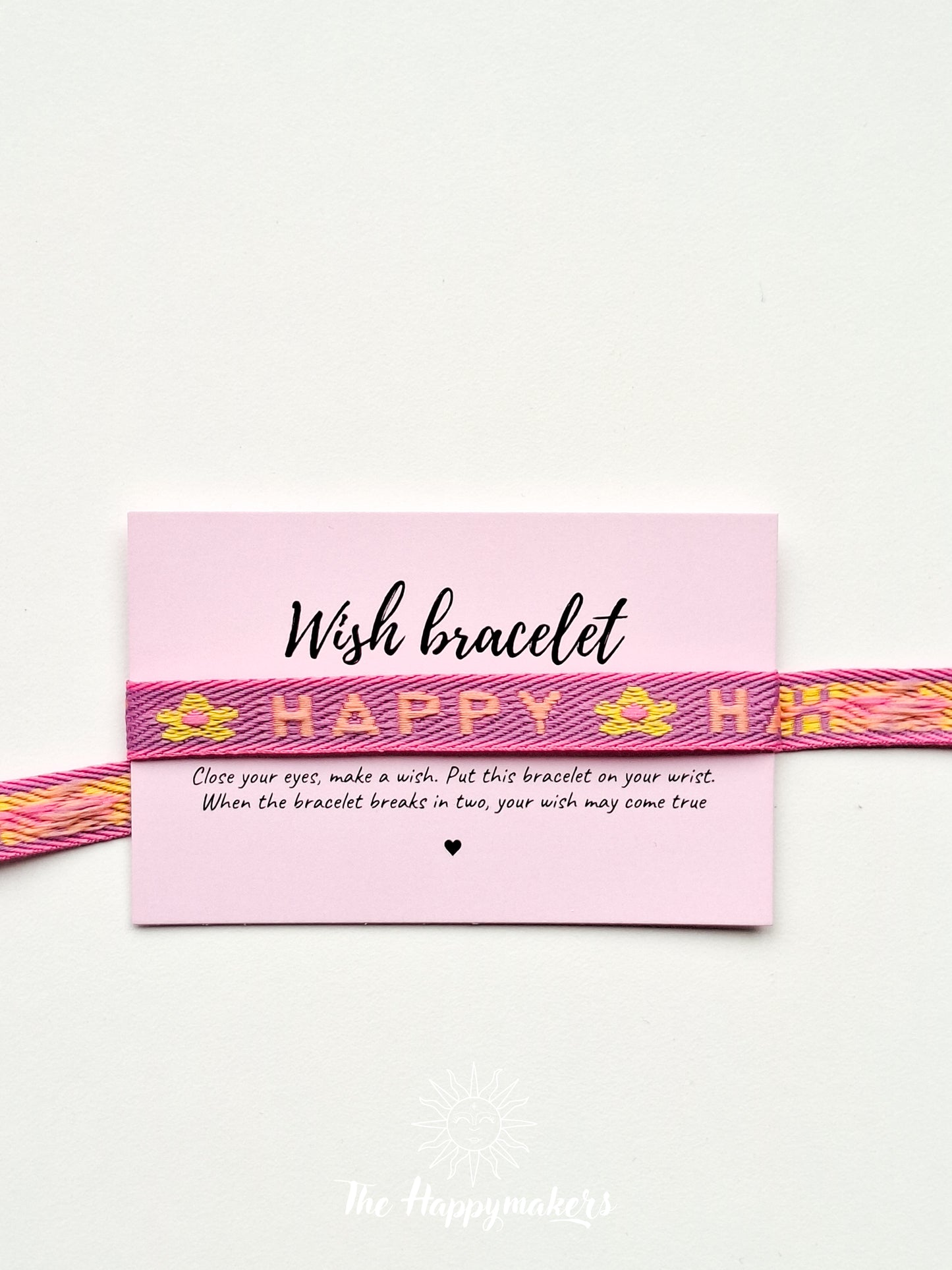 Wensarmband lint, happy