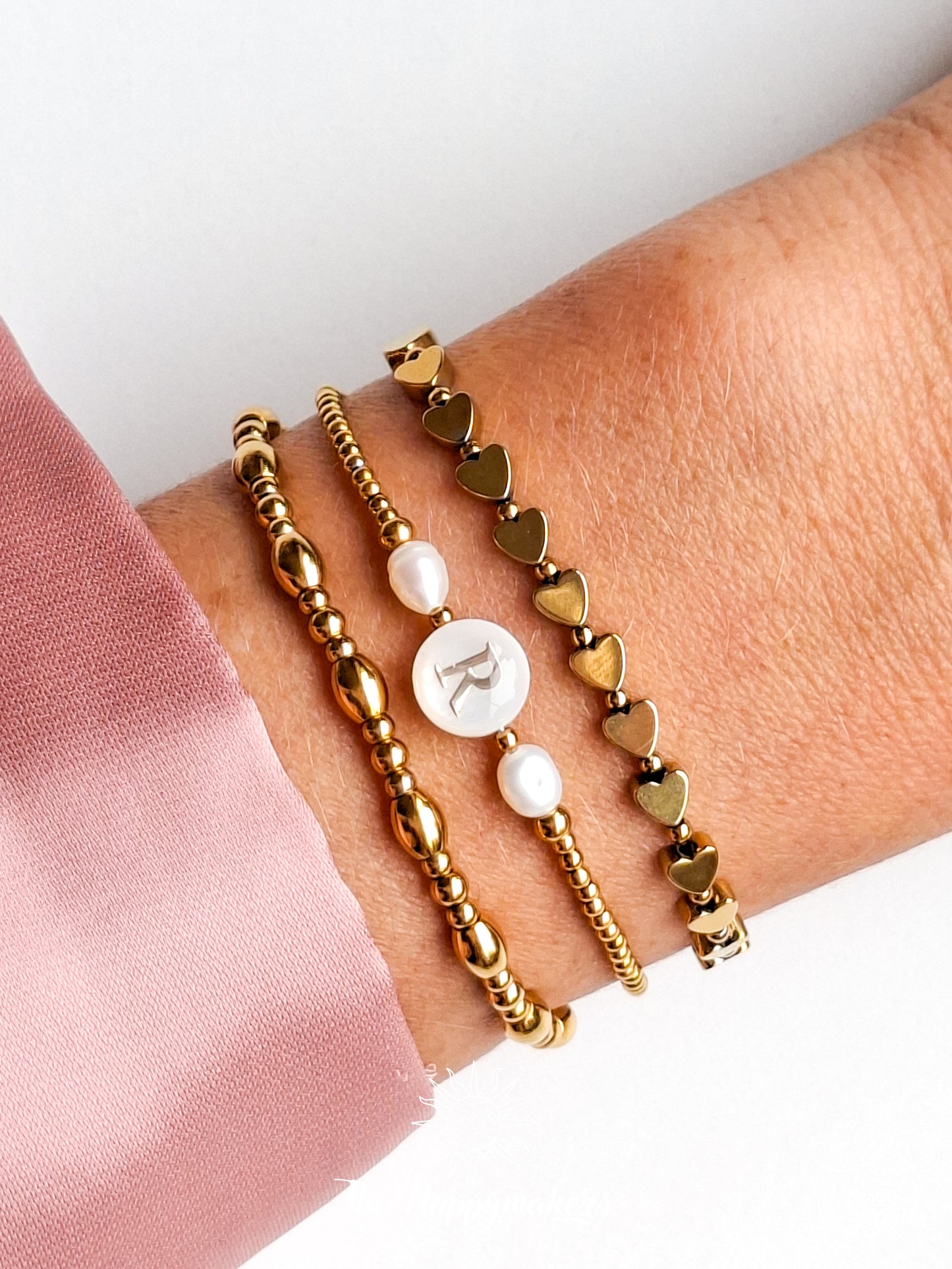 Letter kralen armband, initialen, naam, stainless steel, 100% waterproof, gepersonaliseerd cadeau, op maat gemaakt, handgemaakt