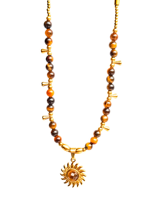 Ketting edelsteen ☀ tiger eye sun