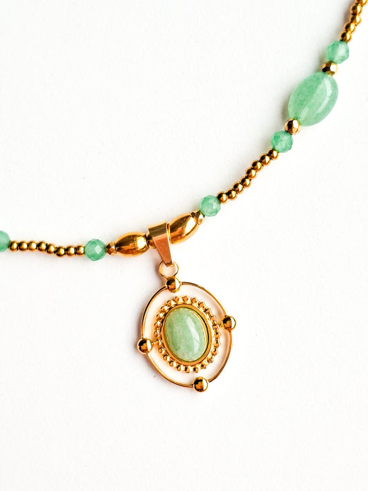 Ketting edelsteen ☀ oval aventurine