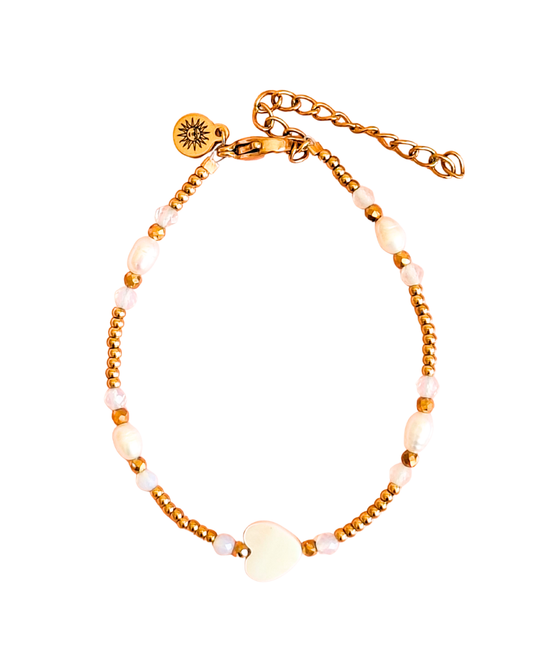Boho beach bracelet one heart