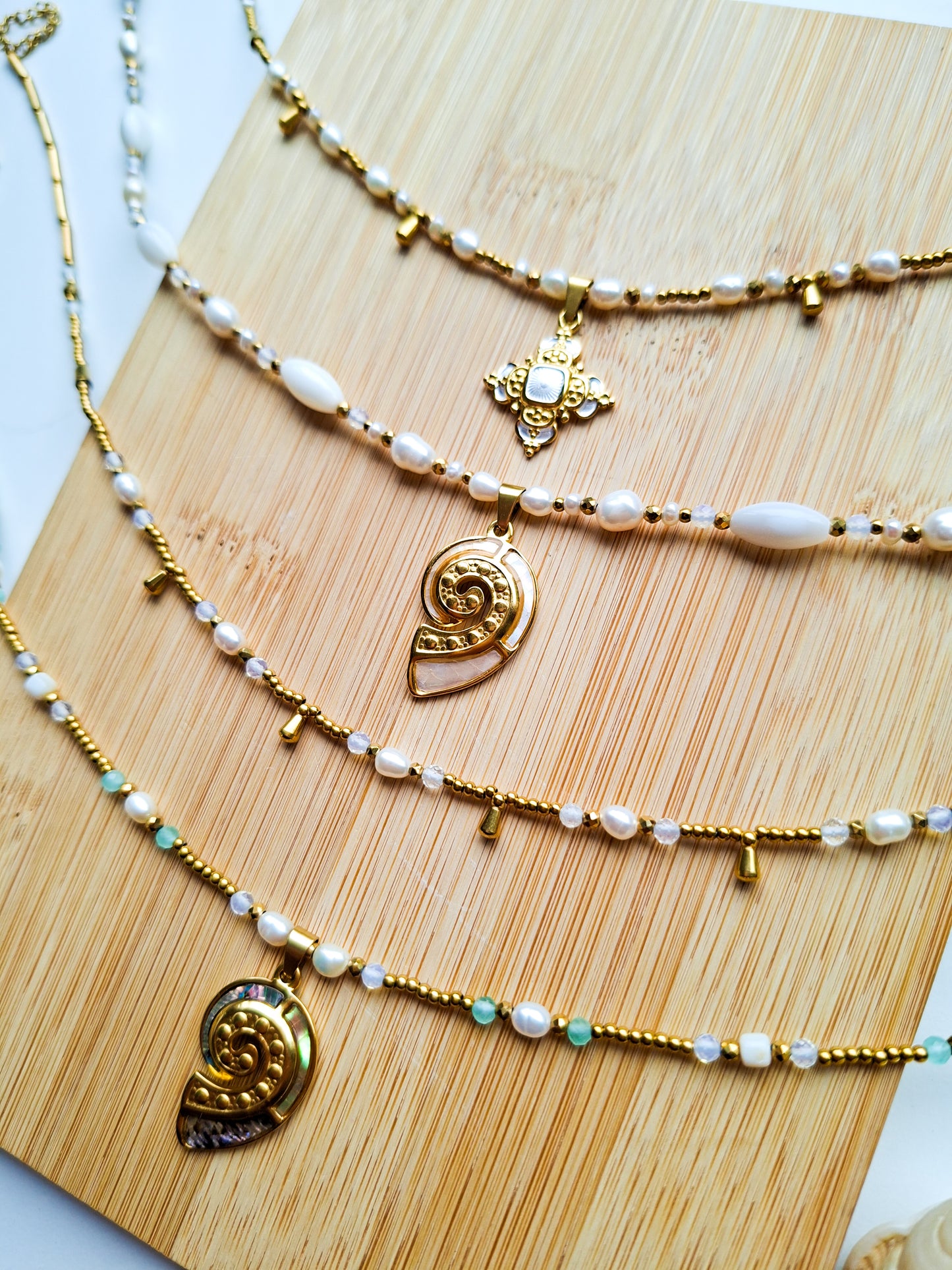 One of a kind pearl bead necklace