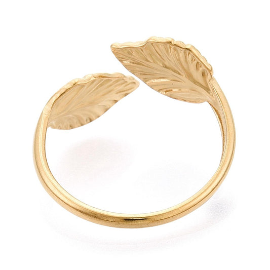 Ring stainless steel ☀ two leafs