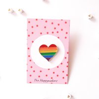 Pin ''regenboog hartje'' broche, gay pride, kledingspeld