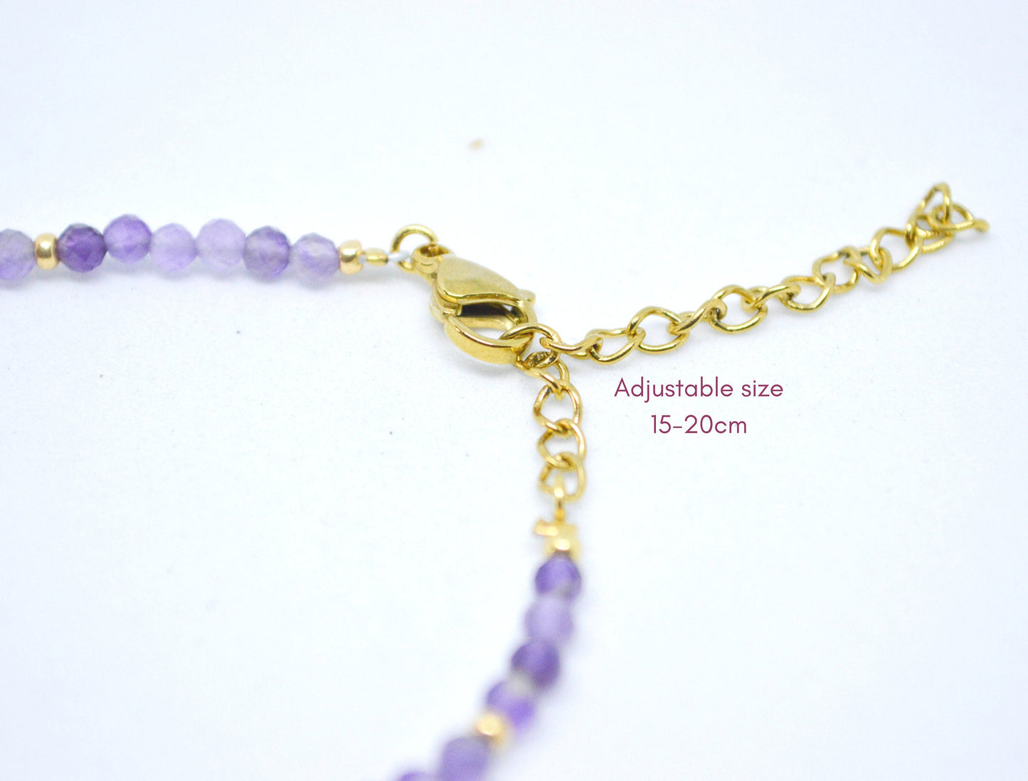 Armband edelsteen, verschillende soorten edelsteen, handgemaakt, boho, stainless steel, 100% waterproof, lapis lazuli, amethist, tijgeroog