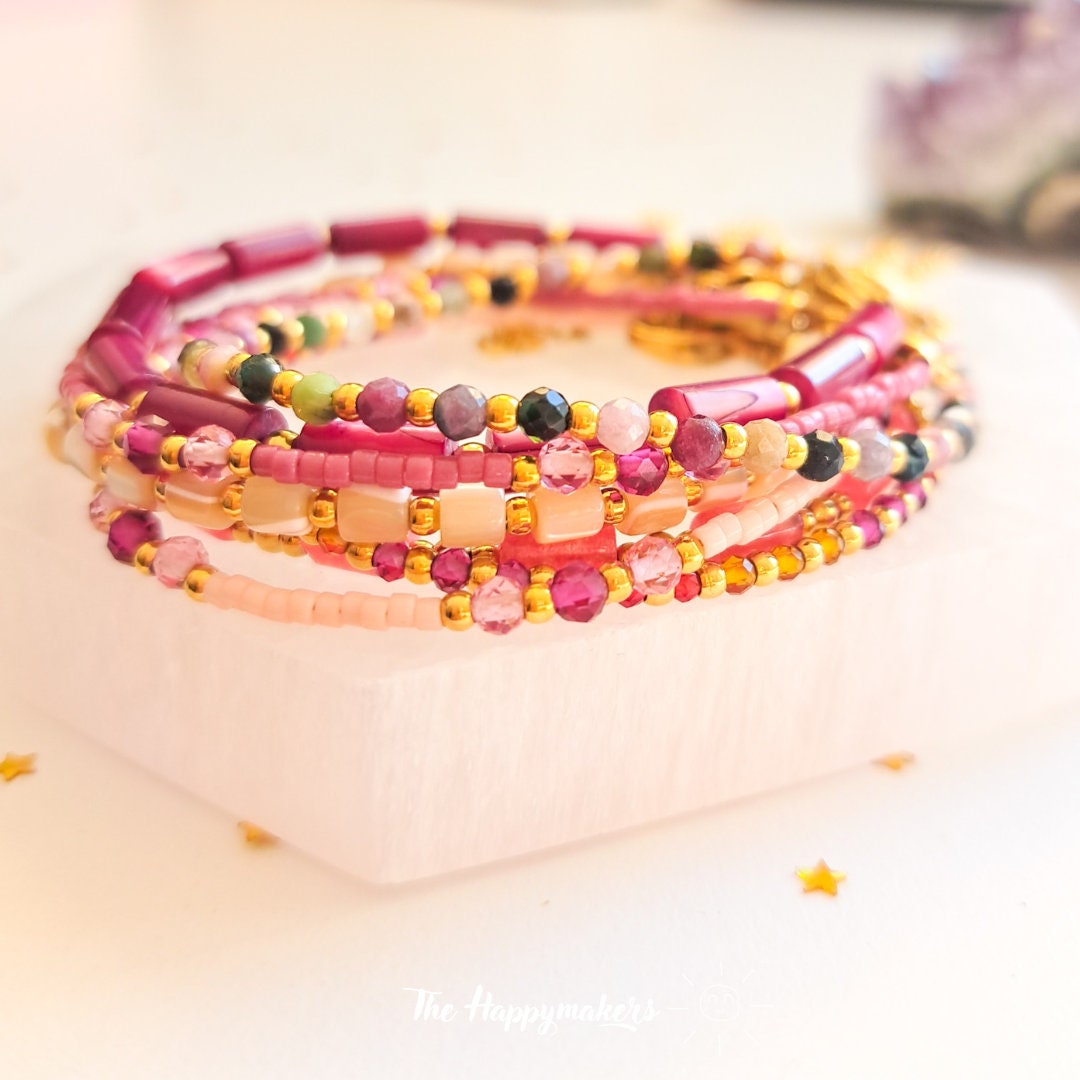 Kralen armband boho stainless steel, handgemaakt, 100% waterproof