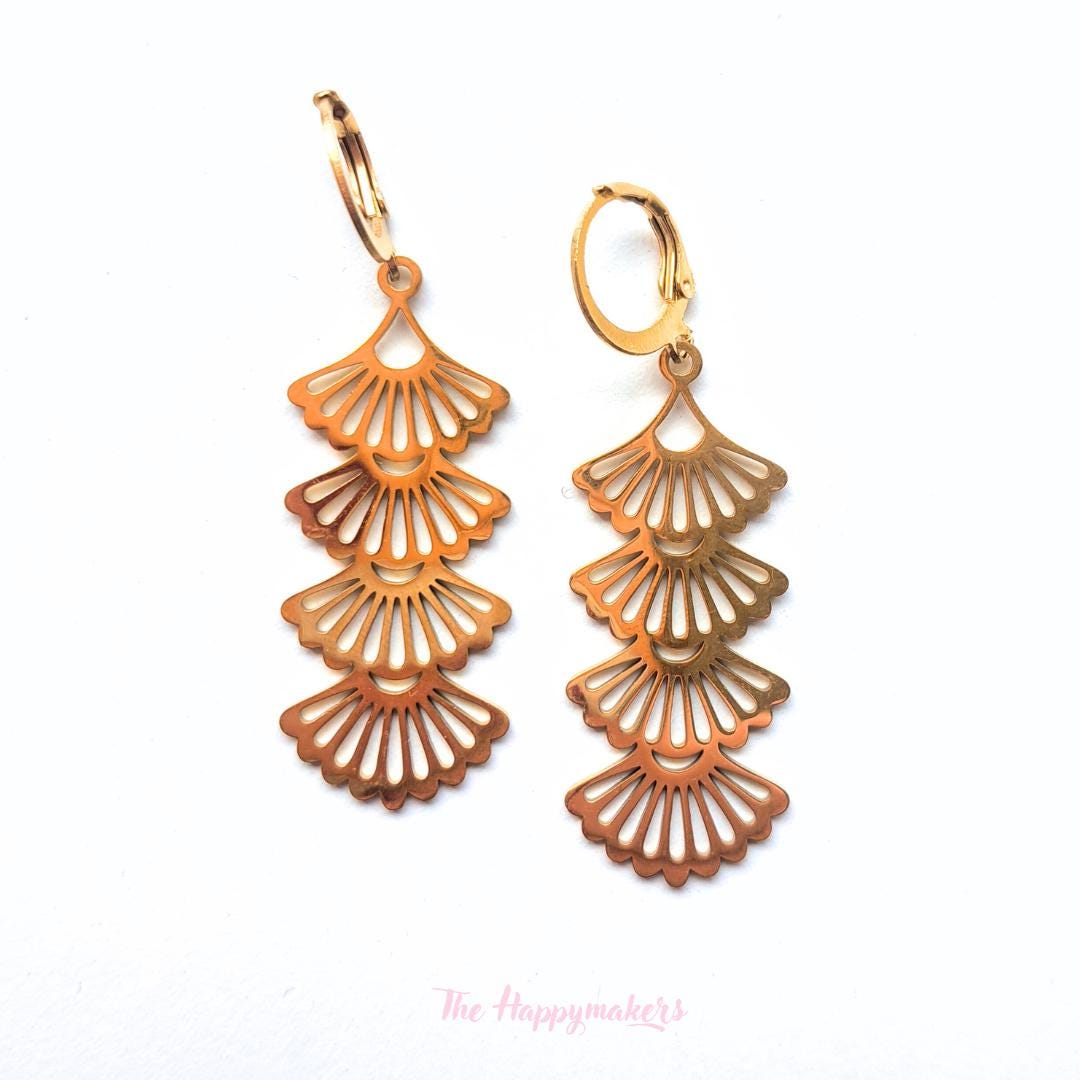 Oorbellen stainless steel, boho, bedeloorbellen, statement oorbellen, marrakech, goud of zilver