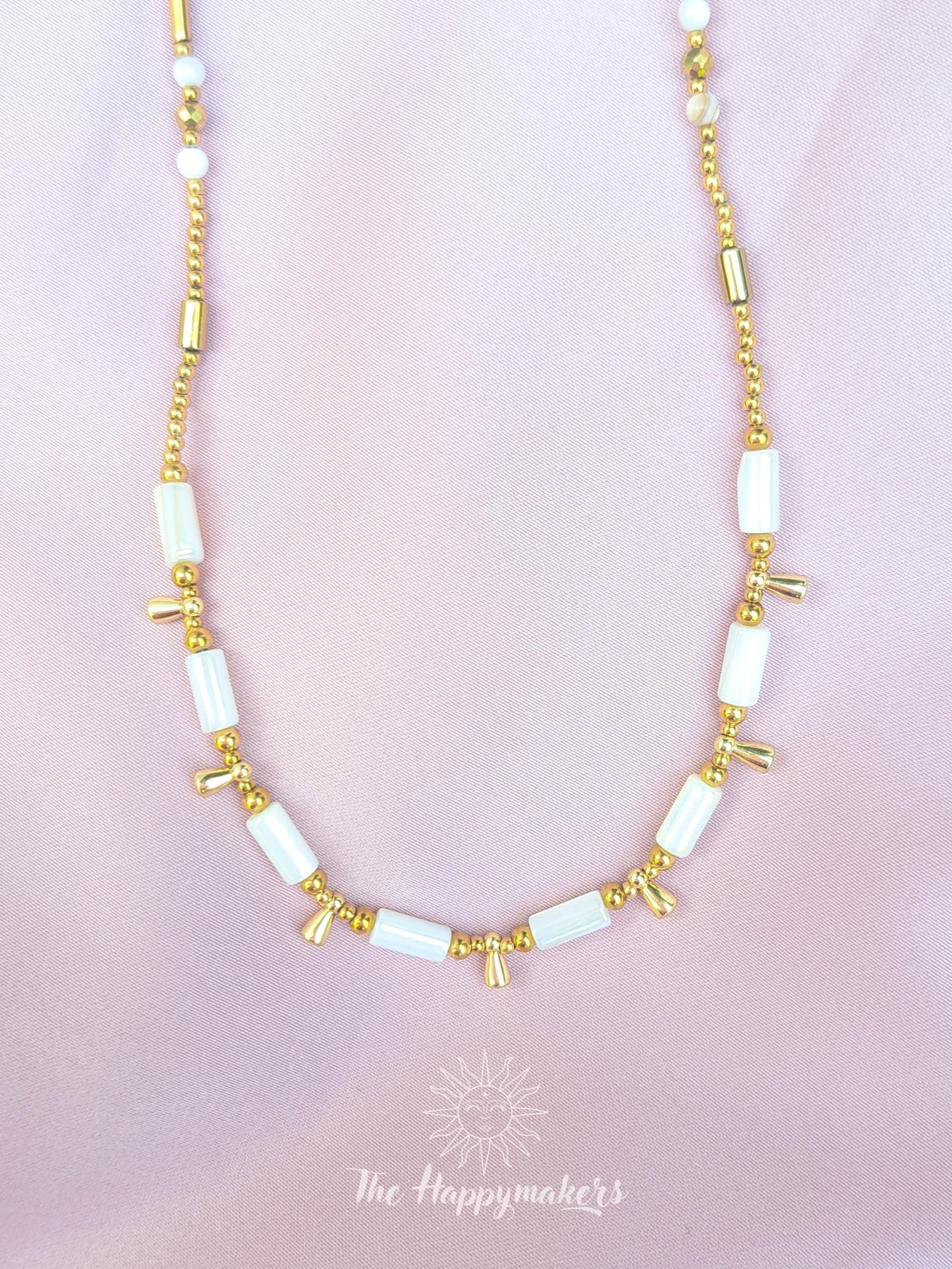 Kralen ketting beach, waterproof, boho, stainless steel, handgemaakt, schelpkralen