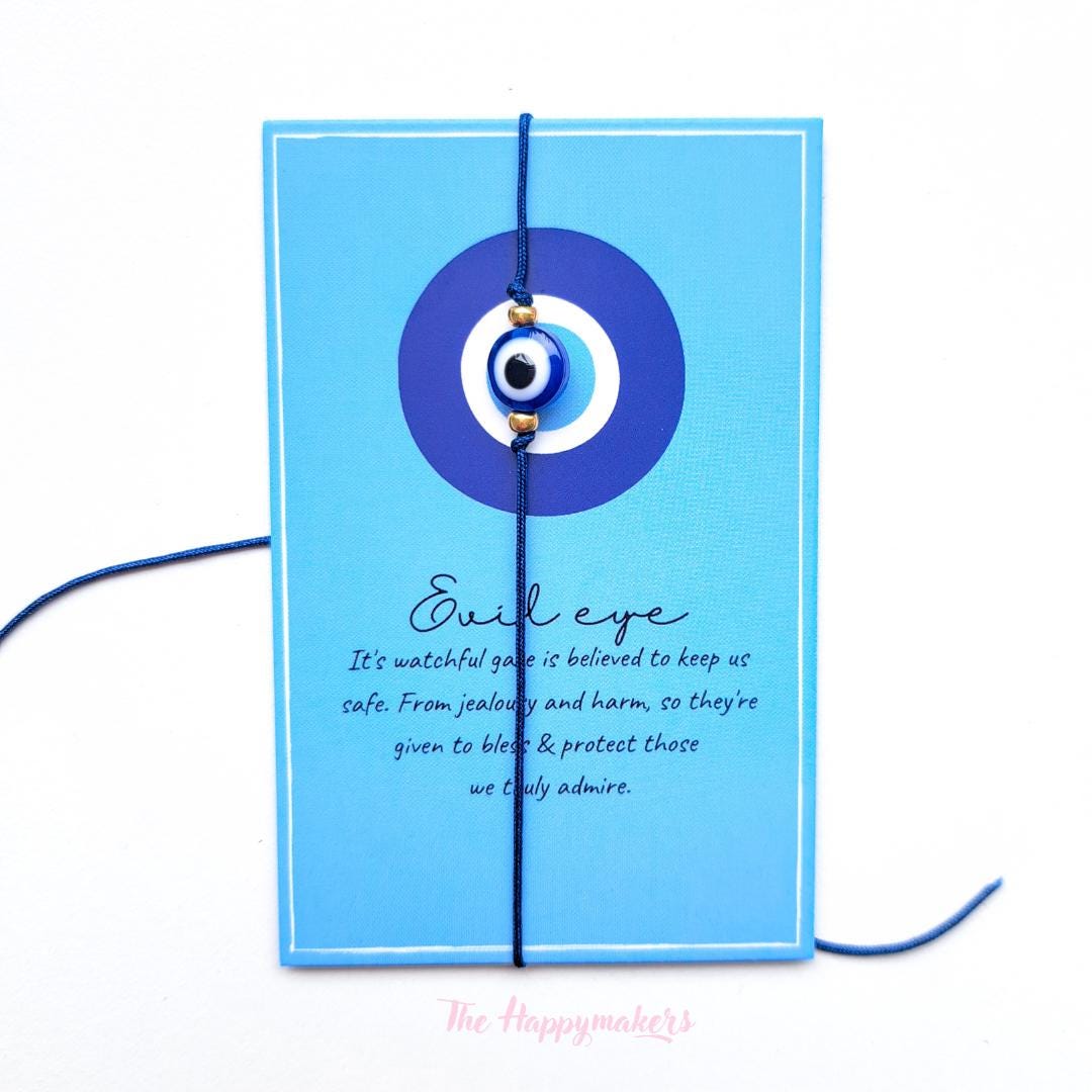 Wensarmbandje evil eye, macramé armband, turks/grieks, boze oog, stainless steel