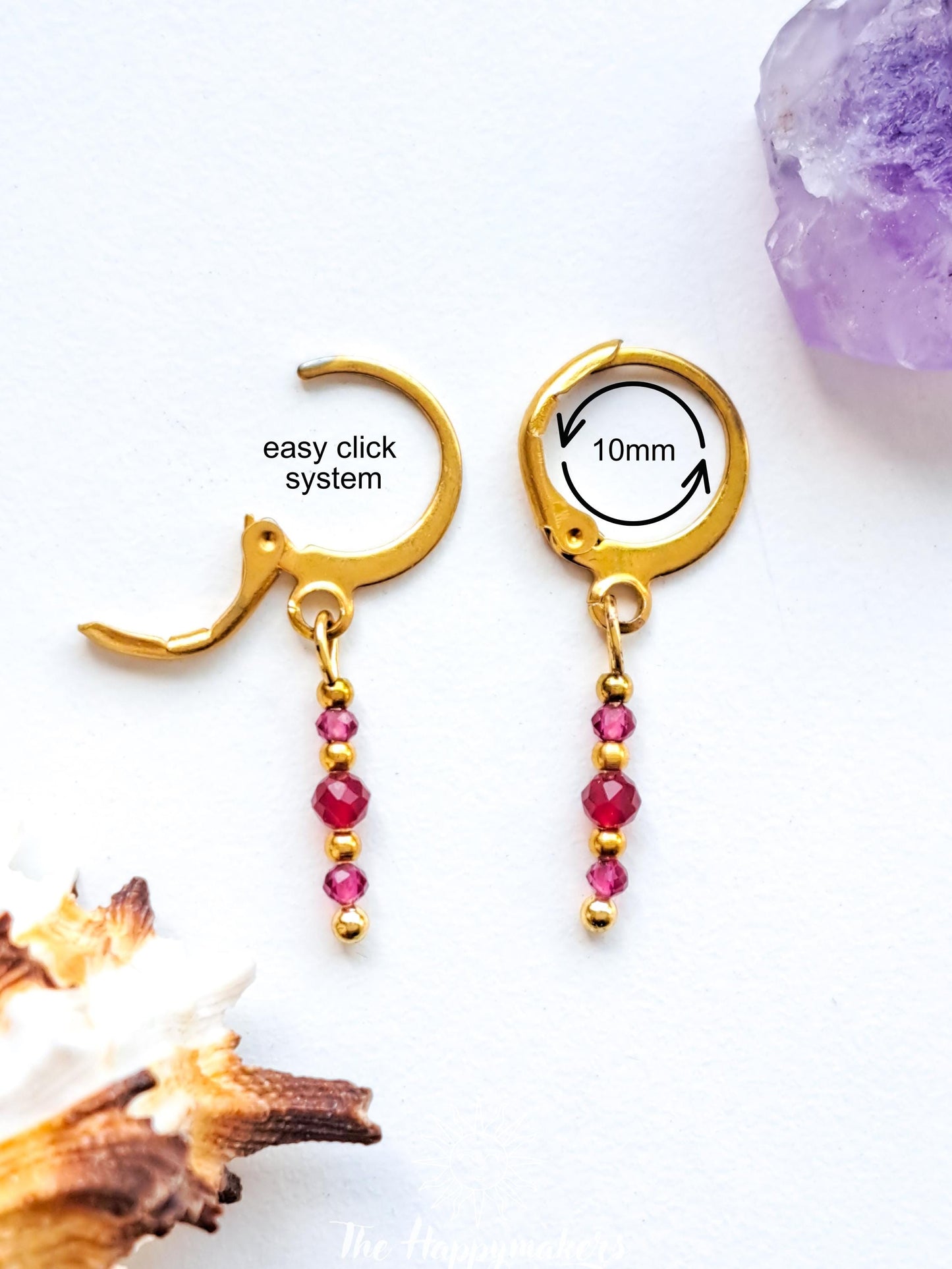 Oorbellen stainless steel, boho, bedeloorbellen, statement oorbellen, lotus flower, moon, goud of zilver