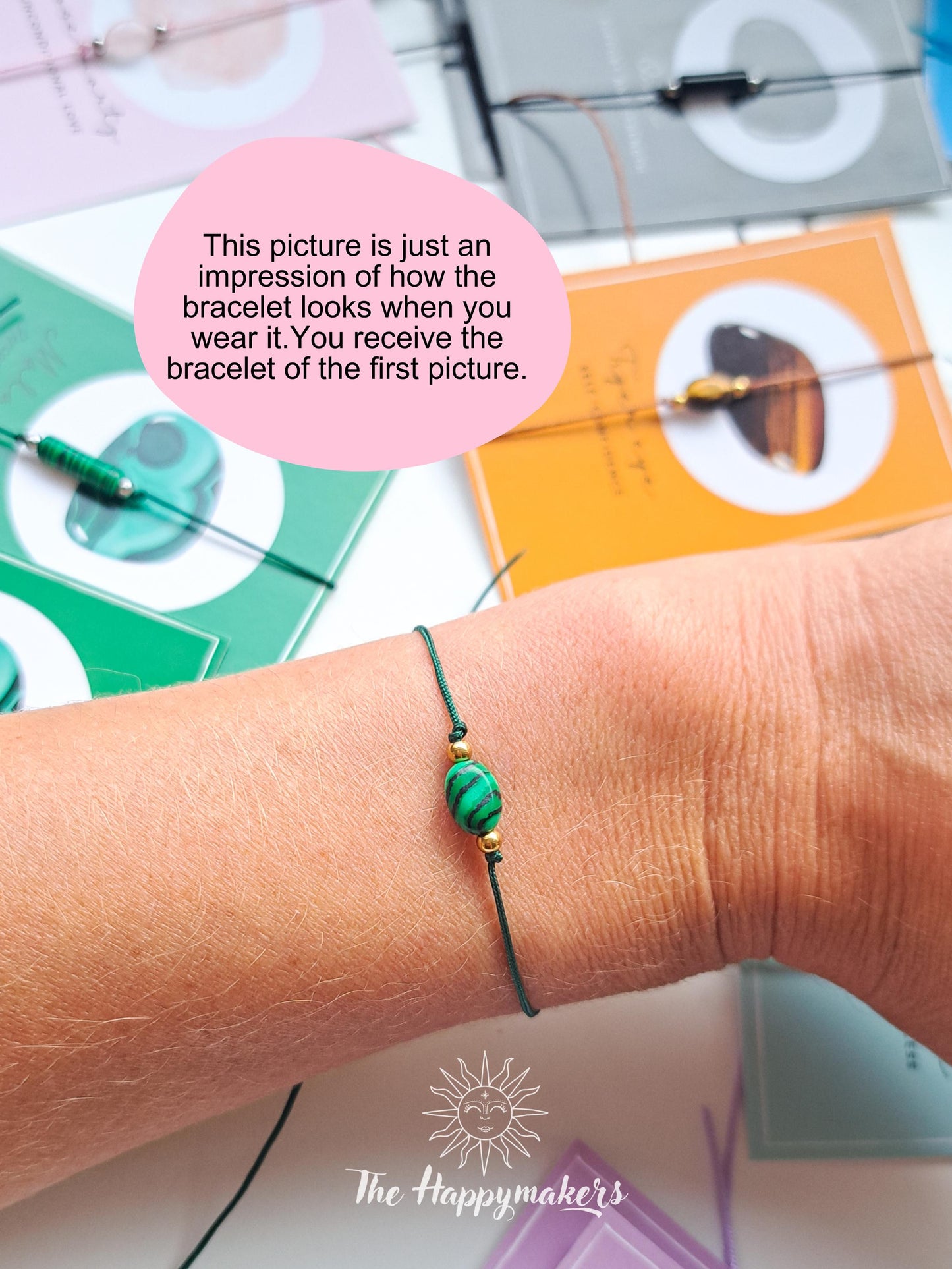 Wensarmbandje edelsteen, kraal, macramé armband, stainless steel, cadeaugeschenk, zakelijk geschenk, minimalistisch, one size, betekenisvol cadeautje