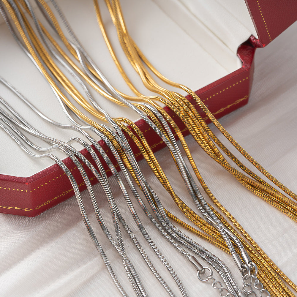 Basic ketting stainless steel goud & zilver snake