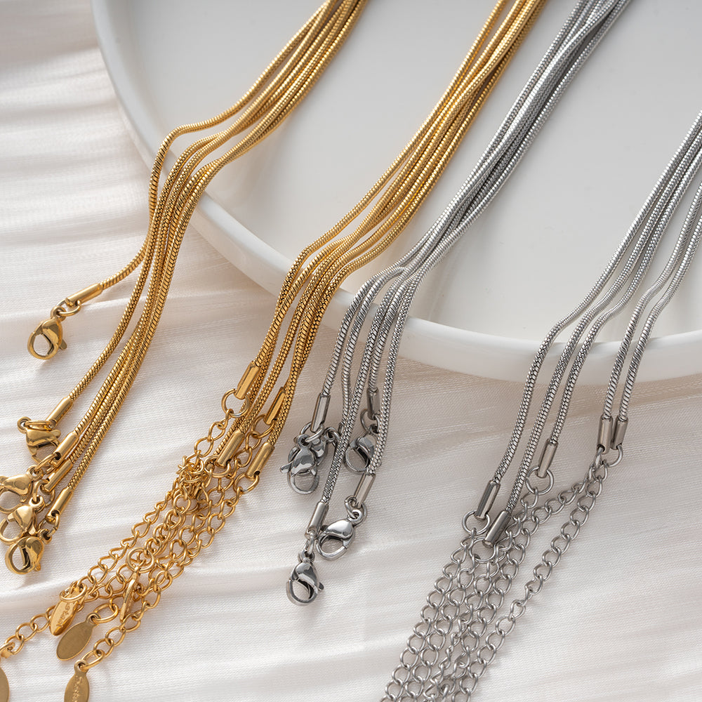 Basic ketting stainless steel goud & zilver snake