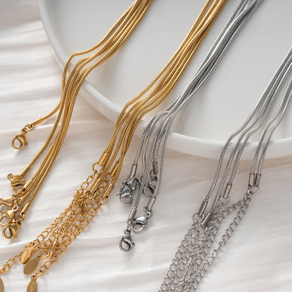 Basic ketting stainless steel goud & zilver snake