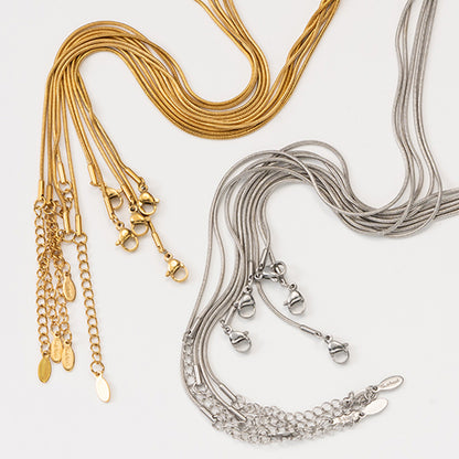 Basic ketting stainless steel goud & zilver snake
