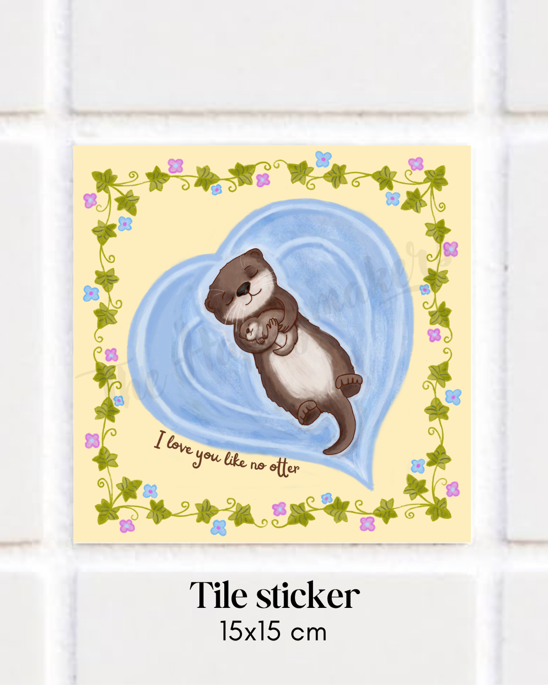 Happy tile sticker ☀ i love you like no otter