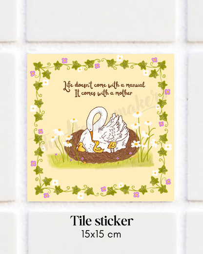 Happy tile sticker ☀ life comes with a mother