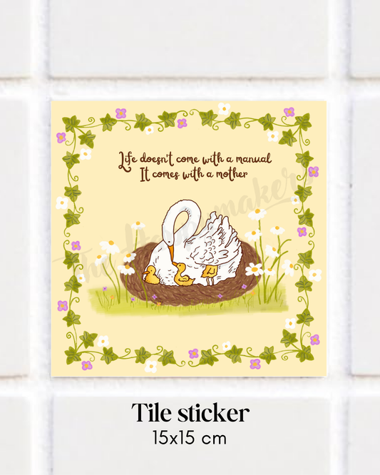 Happy tile sticker ☀ life comes with a mother