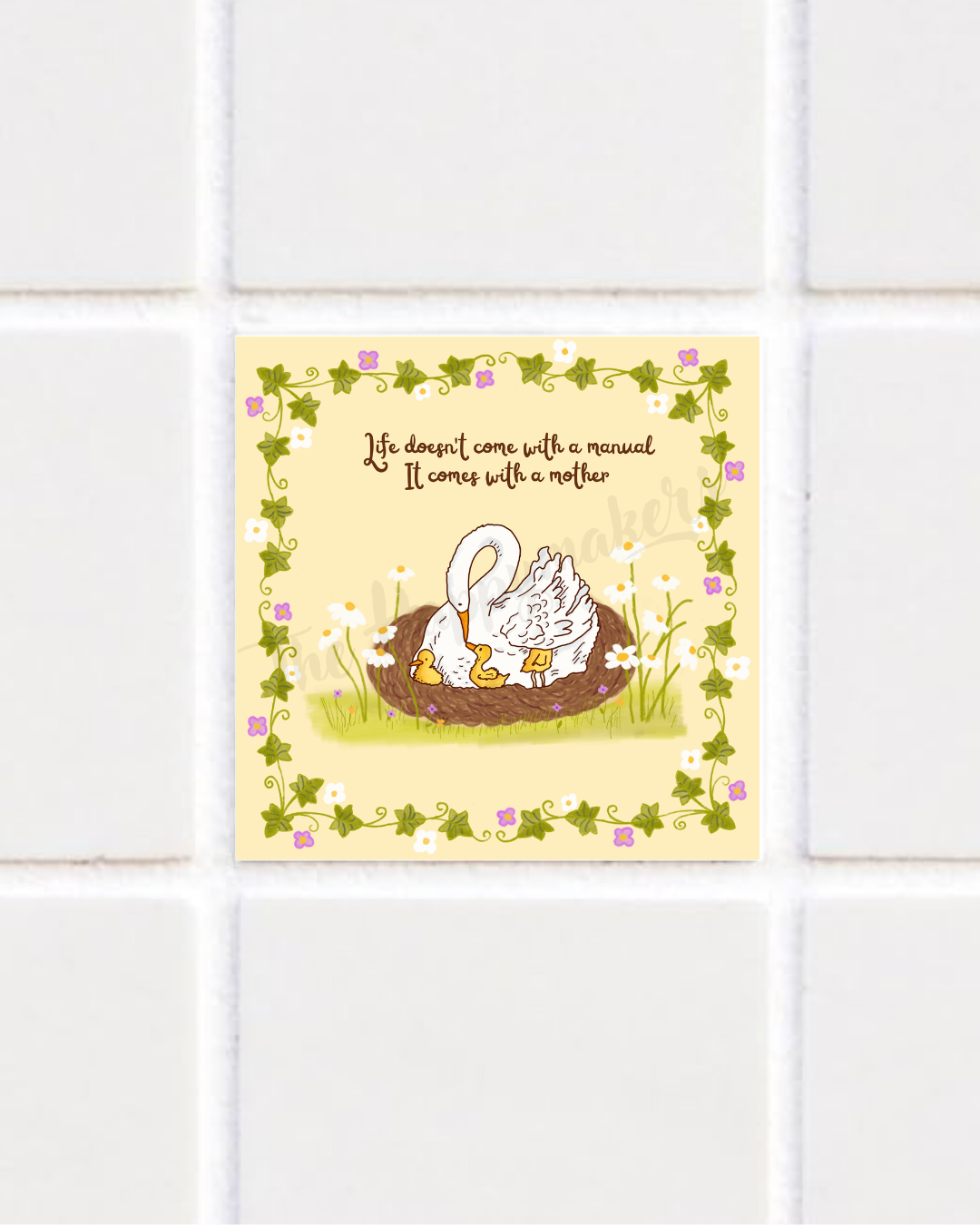 Happy tile sticker ☀ life comes with a mother