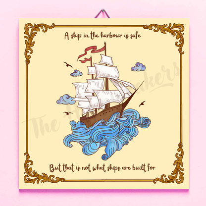 Happy tile ☀ a ship in the harbour