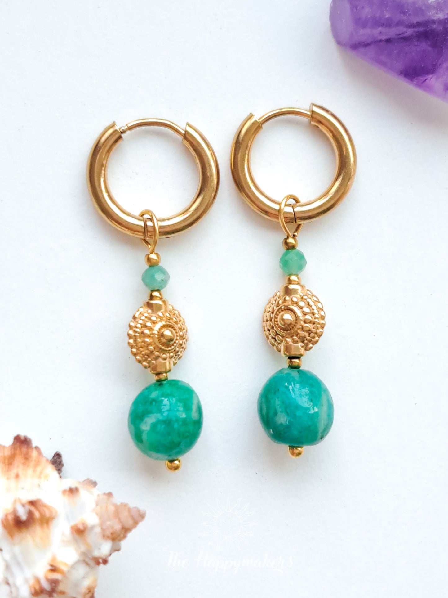 Oorbellen india amazoniet