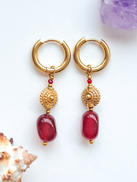 Oorbellen india rood