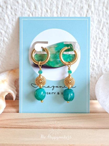 Oorbellen india amazoniet