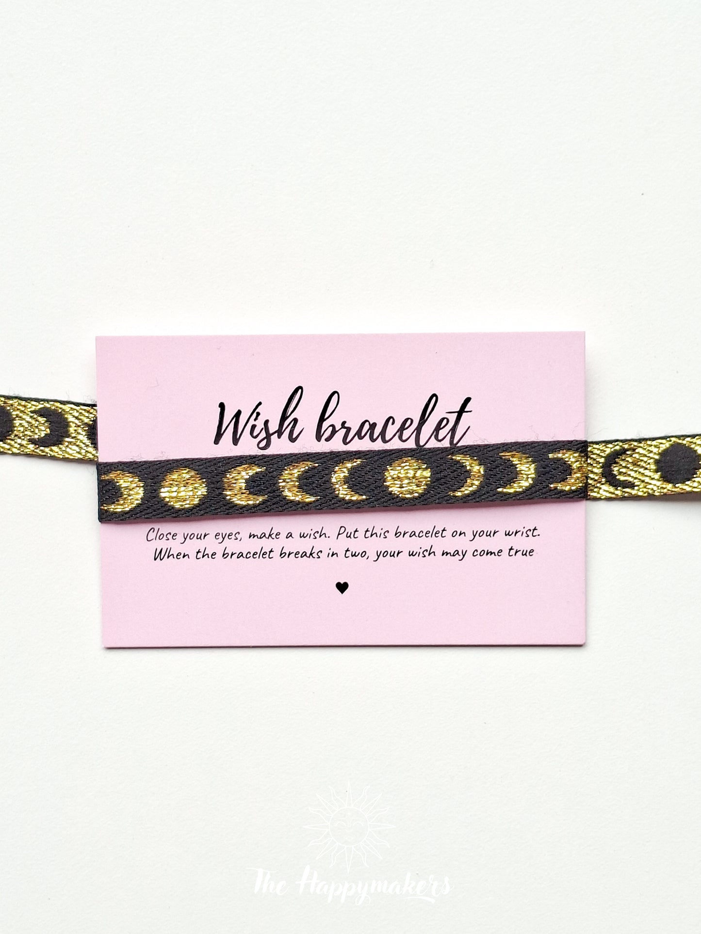 Wensarmband lint, maan fases, bohemian