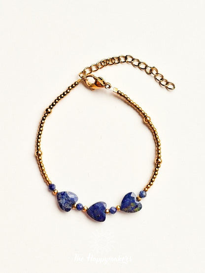 Armband edelsteen hartjes