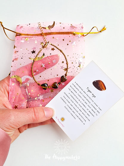 Armband edelsteen hartjes