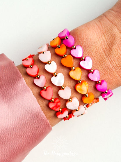 Armband schelphartjes 8mm