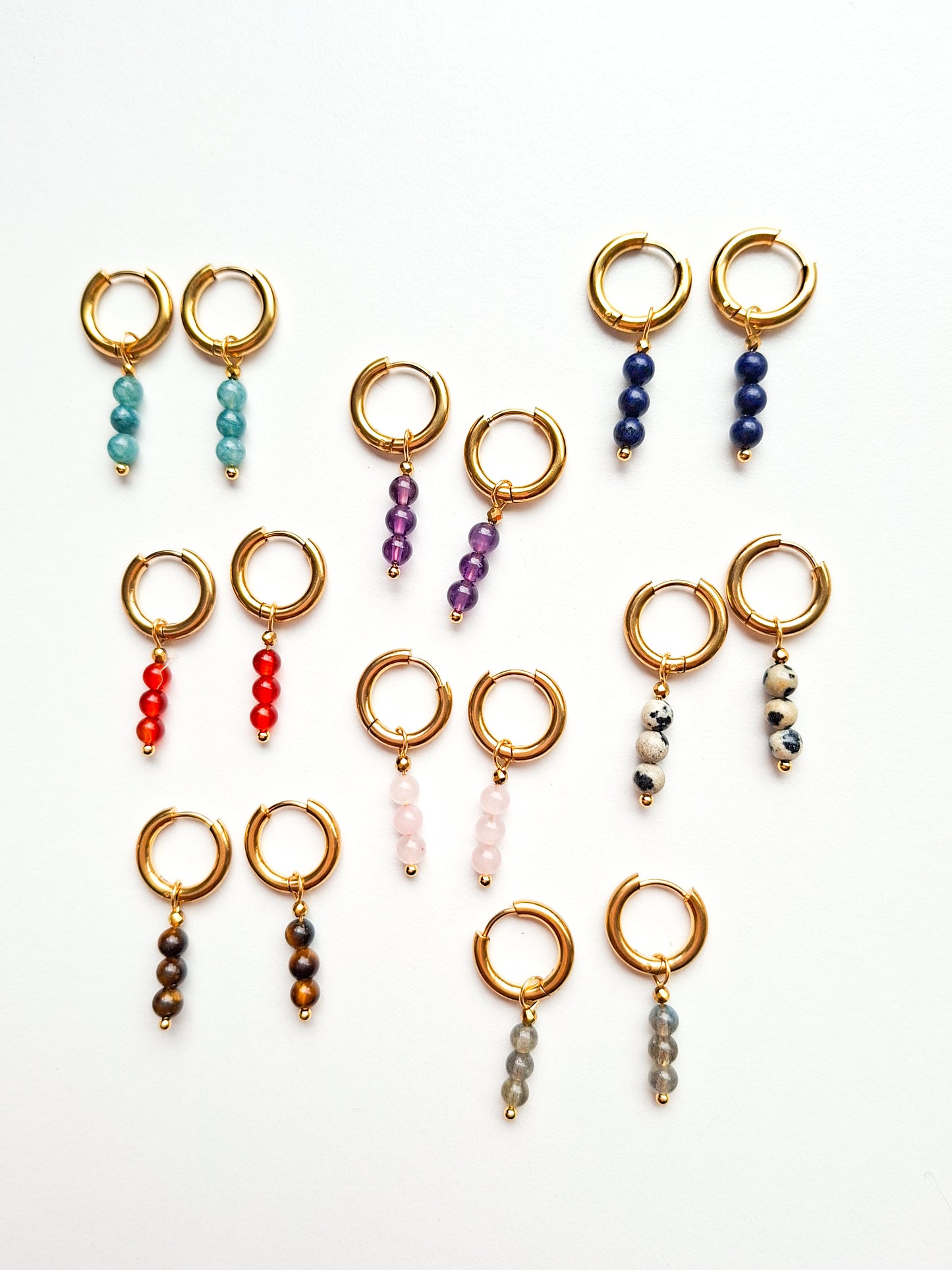 Edelsteen oorbellen ☀ dewy