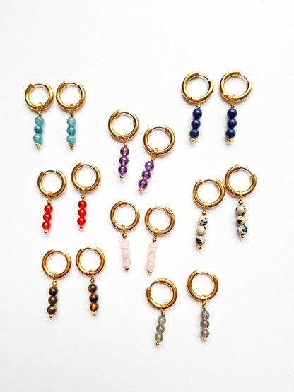 Edelsteen oorbellen ☀ dewy