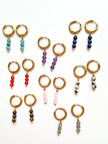 Edelsteen oorbellen ☀ dewy