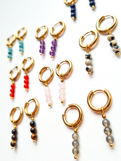 Edelsteen oorbellen ☀ dewy