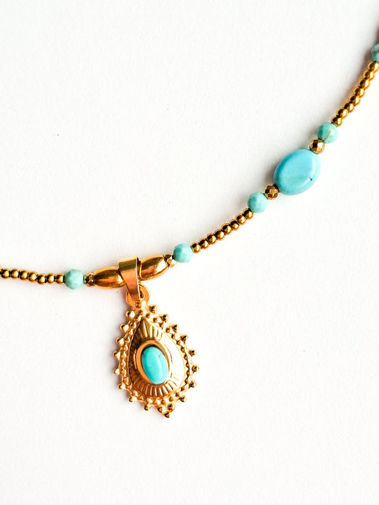 Ketting edelsteen ☀ turkoois