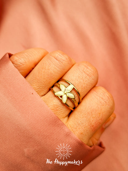 Ring stainless steel ☀ flower