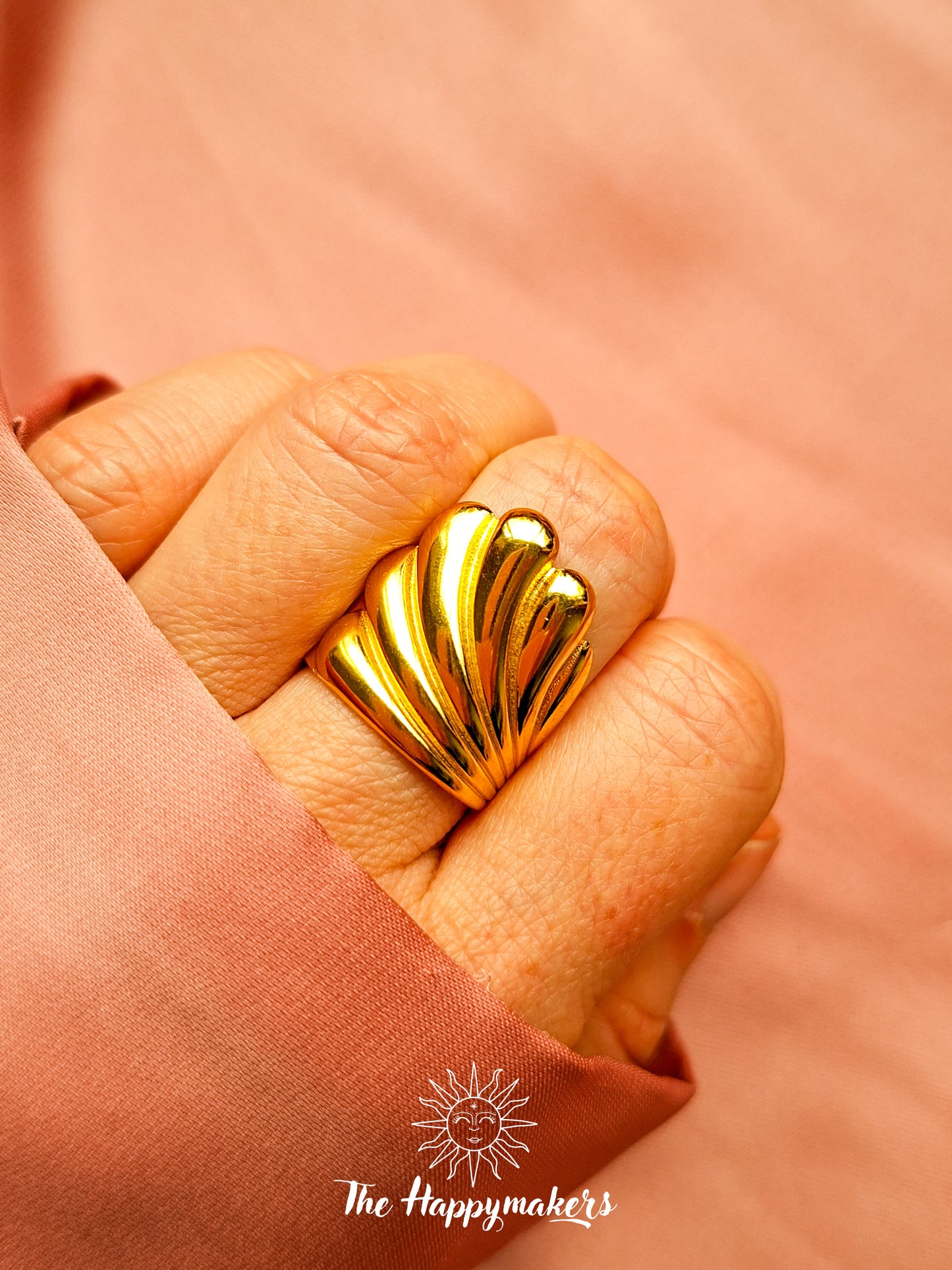 Ring stainless steel ☀ chuncky wave