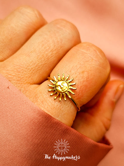 Ring stainless steel ☀ vintage sun