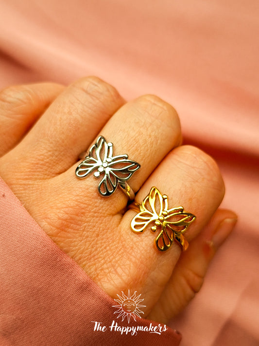 Ring stainless steel ☀ butterfly