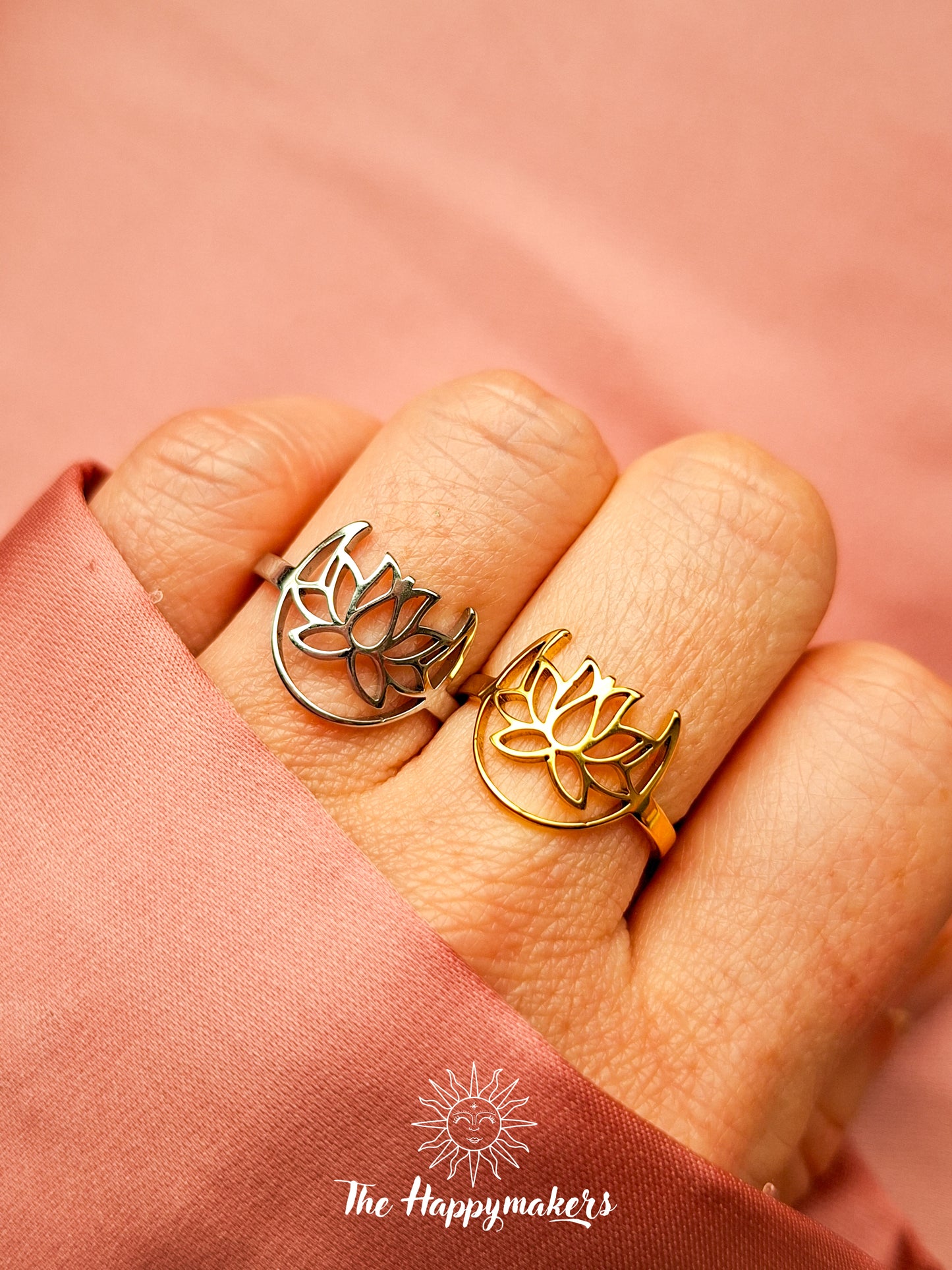 Ring stainless steel ☀ lotus moon