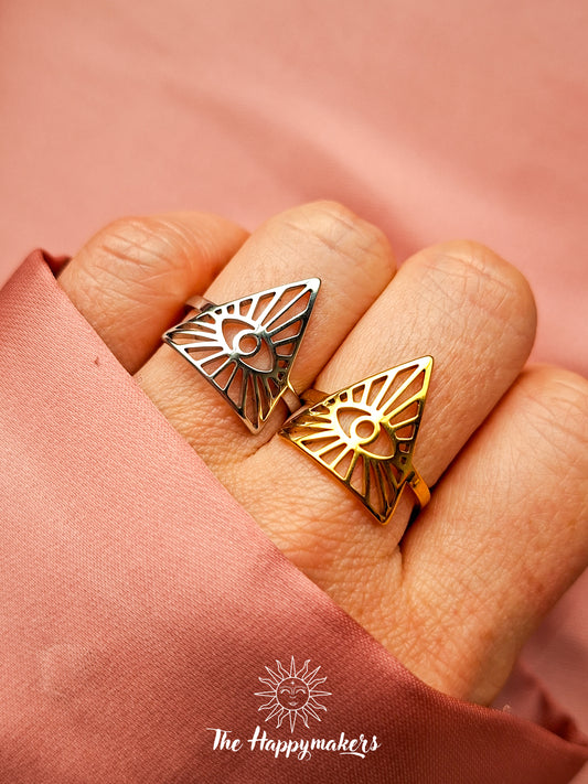 Ring stainless steel ☀ eye triangle
