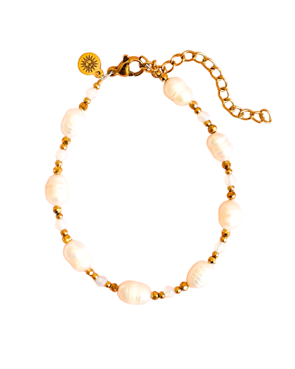 Boho beach bracelet opaline pearl