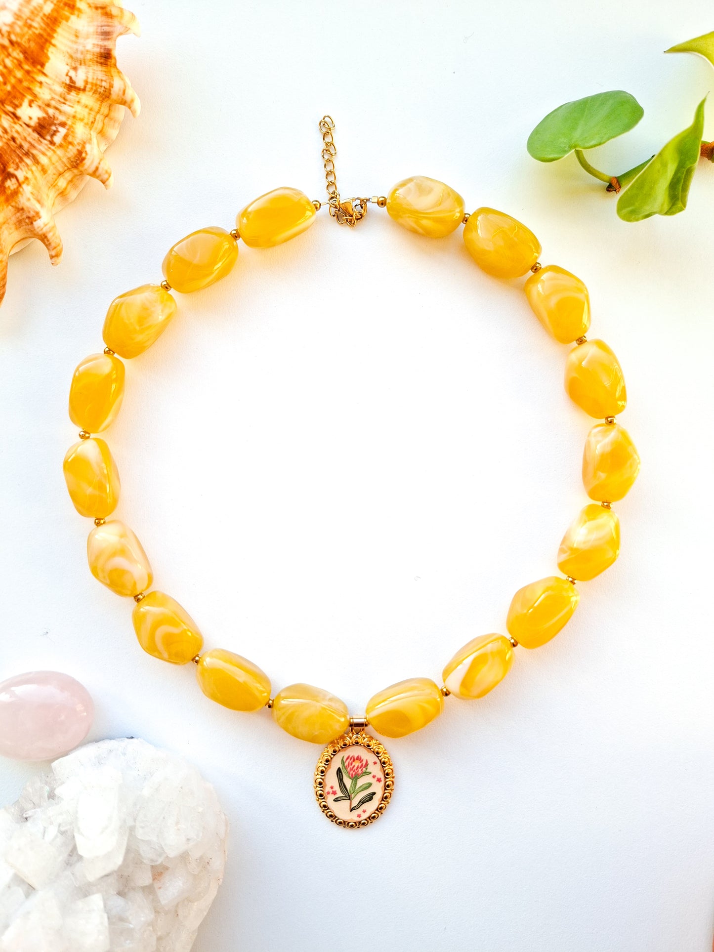 Chunky kralen ketting met bedel