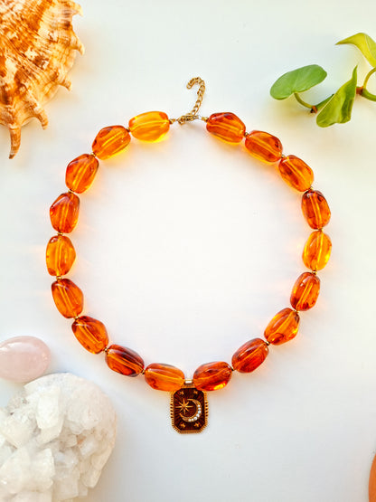 Chunky kralen ketting met bedel