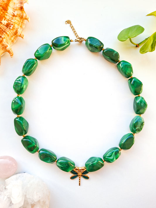 Chunky kralen ketting met bedel
