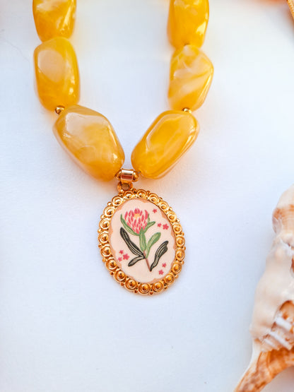 Chunky kralen ketting met bedel