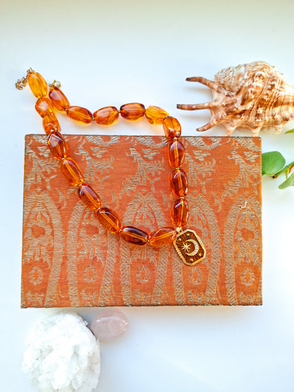 Chunky kralen ketting met bedel
