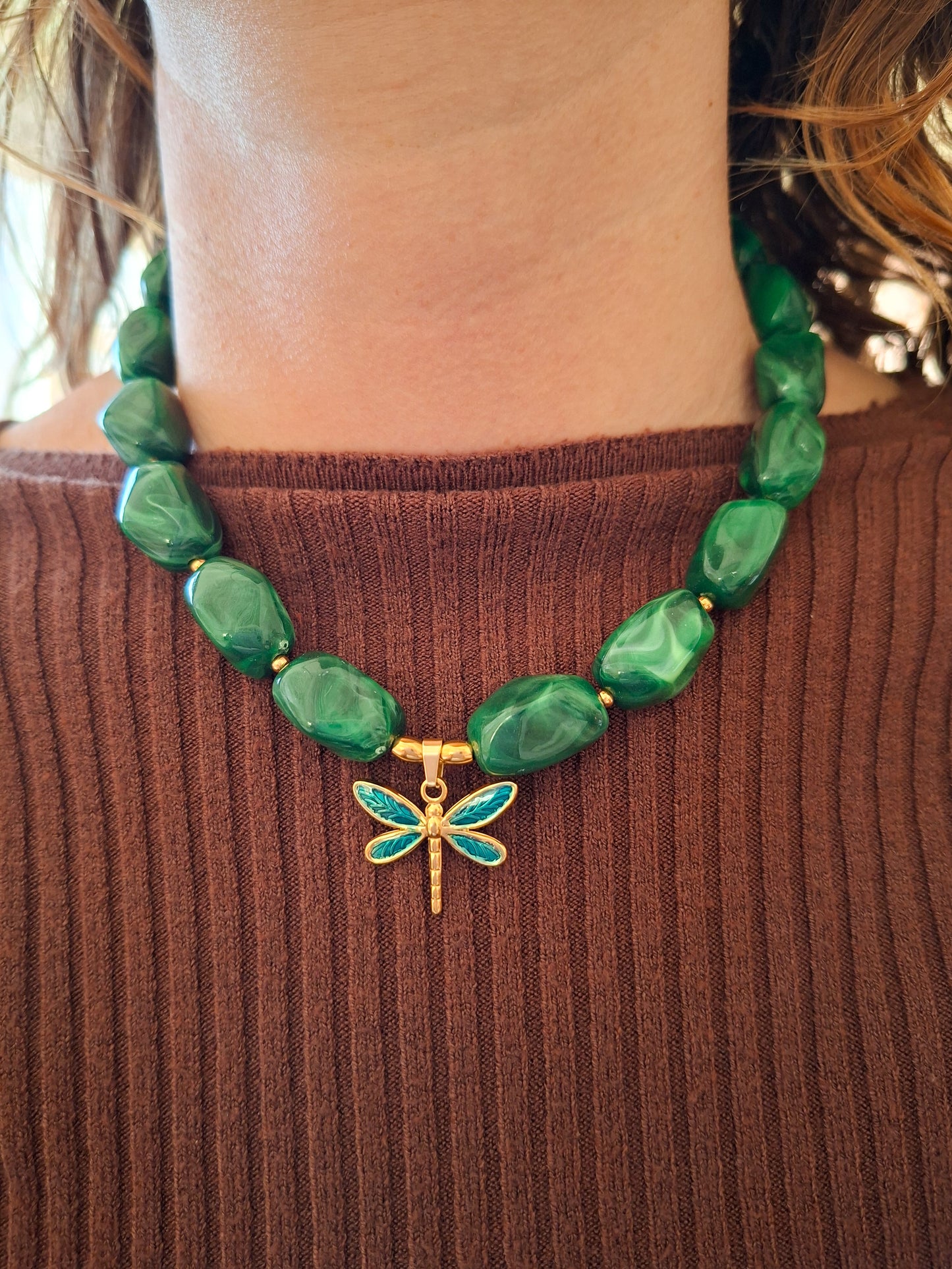 Chunky kralen ketting met bedel